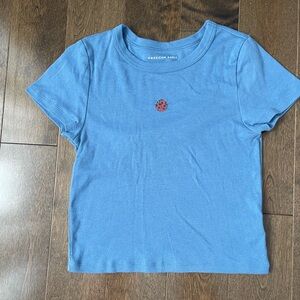 Women’s American Eagle Outfitters Blue Tee with Ladybug